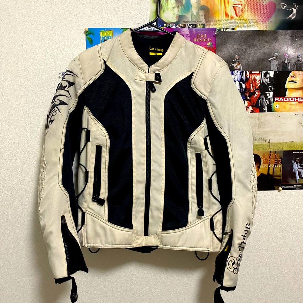 two toned racing jacket